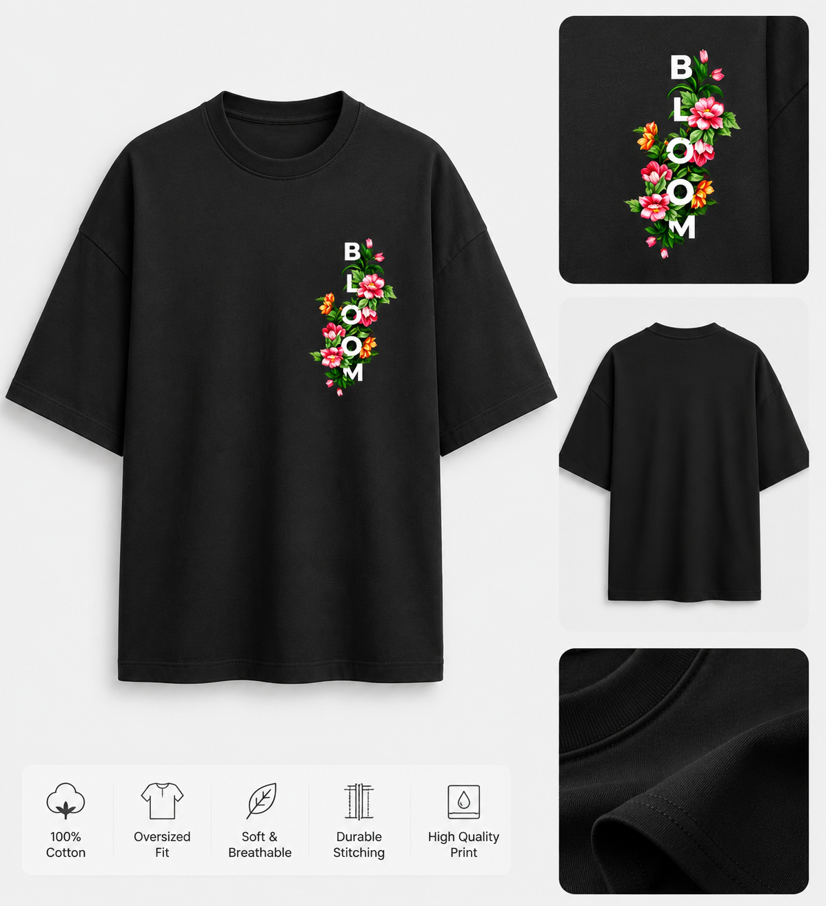 LAYER IT | BLOOM | Unisex Terry Oversized Tee